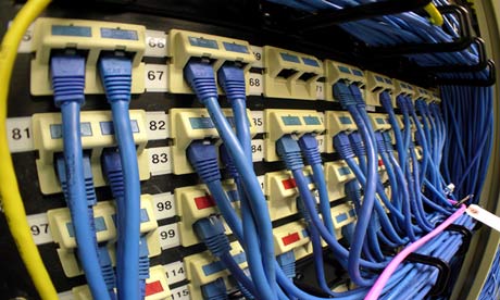 Ethernet cables plugged into dashboard