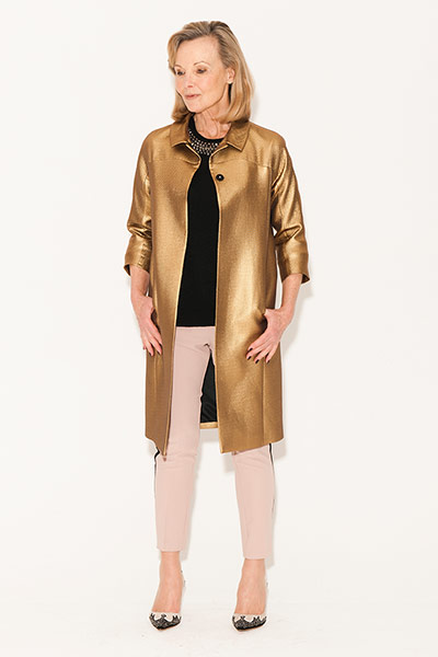 All Ages: Coats: Liza wears coat, Dice Kayek, fenwick.co.uk. Jumper, trousers, topshop.com