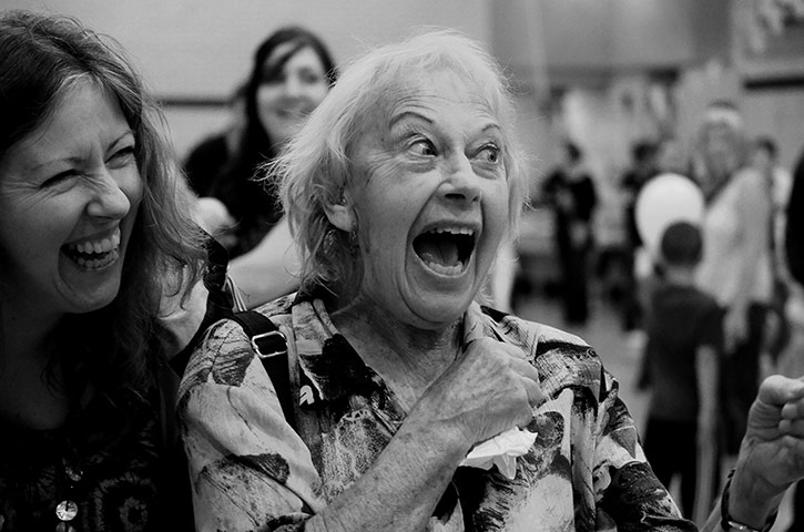 Your Pictures: reactions: Reactions when the winner of the ‘oldest person in the room’ was announced