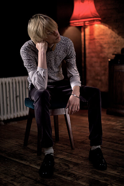 Fashion: mens jumpers: Jumper, Dries Van Noten, ln-cc. Shirt, Carven, Matches. Trousers, Burberry