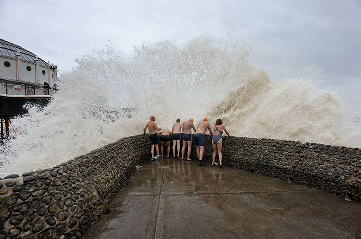 24 hours: Members of the Brighton swimming club
