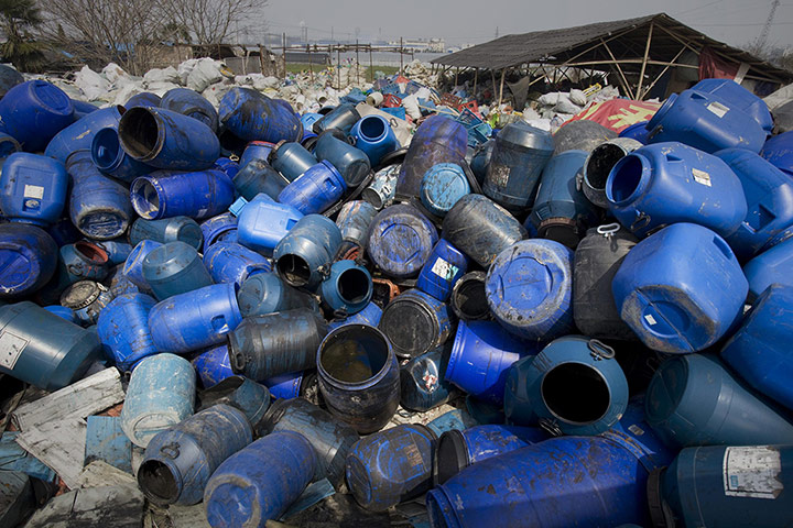 Chemical waste Pollution: from textile industry in The Hangzhou Bay Area , China