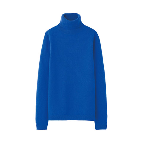 Winter warmers: Winter warmers Cashmere blue polo neck by Uniqlo