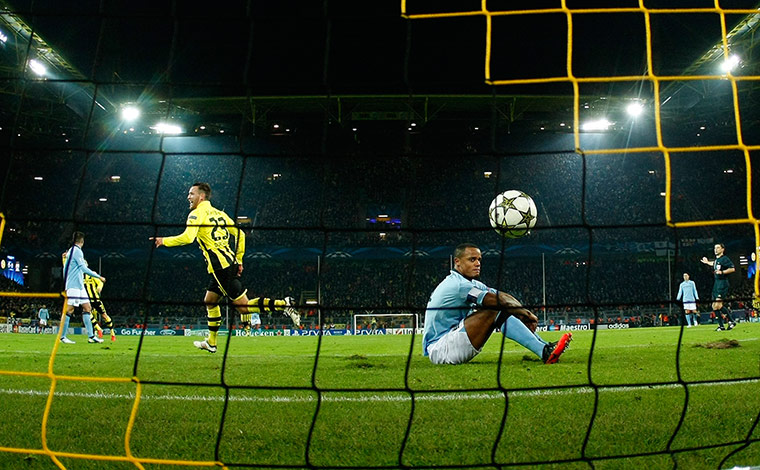 tuesday matchday 6 4: Borussia Dortmund's Schieber celebrates a goal against Manchester City 