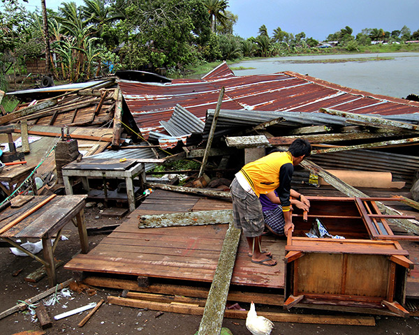 Typhoon Bopha: Residents house which was damaged by Typhoon Bopha in Butuan city