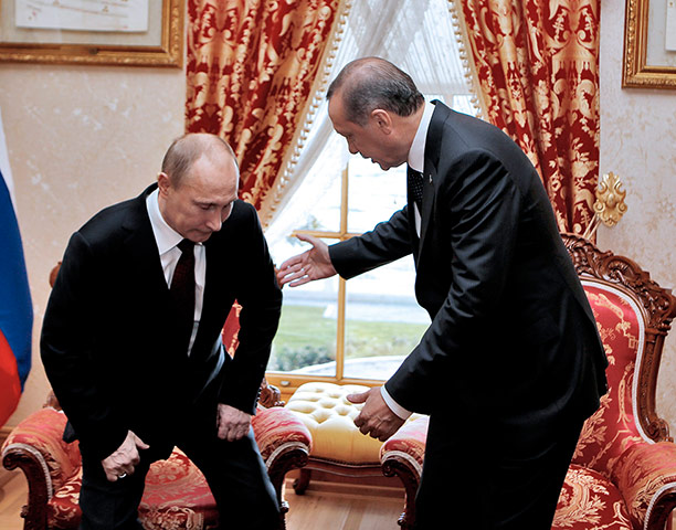 Comedy pictures: Russian President Vladimir Putin visits Turkey