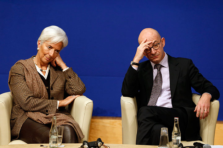 Comedy pictures: Christine Lagarde attends a conference at the Economy ministry in Paris