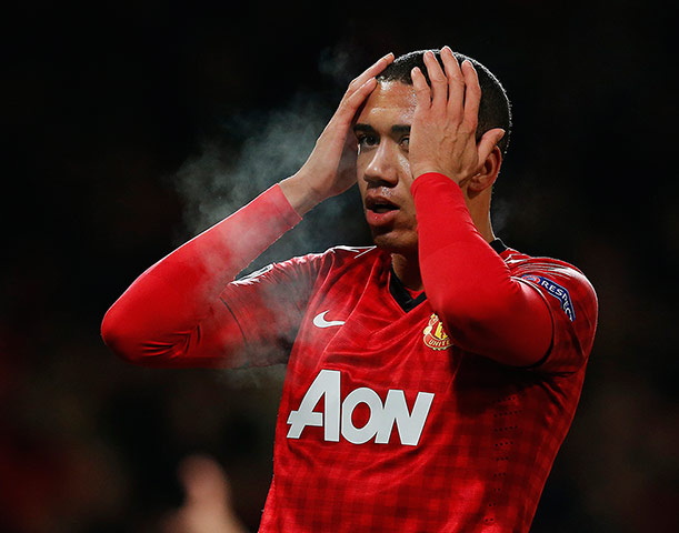 Wed Champ league 2: Manchester United's Smalling reacts after a missed opportunity 