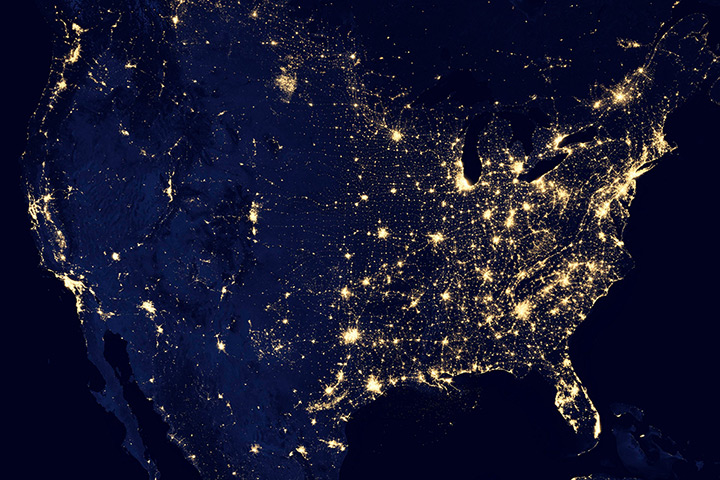 Earth from space: The United States at night