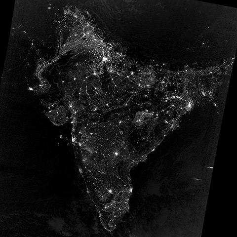 Earth from space: South Asia during Diwali celebrations on the night of 12 November 2012