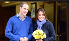 The Duke and Duchess of Cambridge outside the hospital