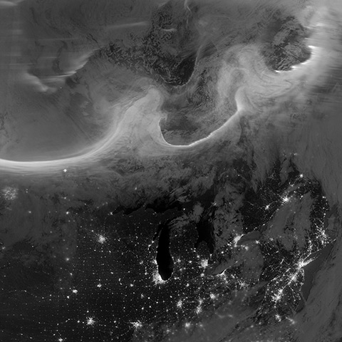 Earth from space: Night time view of Auroras over Canada, 8 October 2012