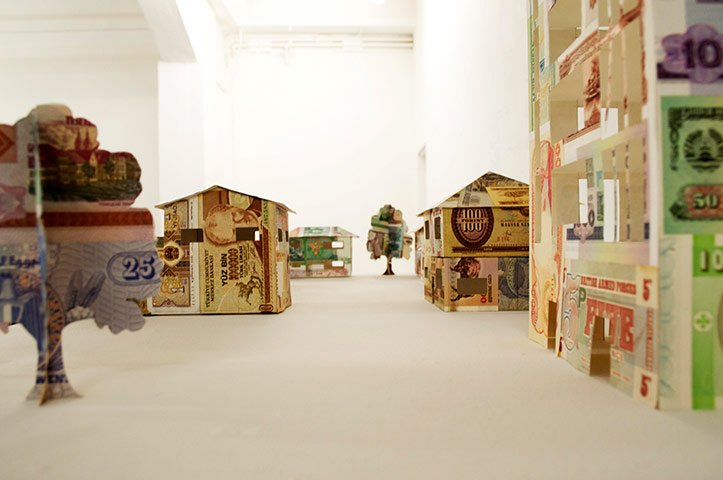 Share Your Art: An Evil Cradling World Bank Notes by Alice Woods