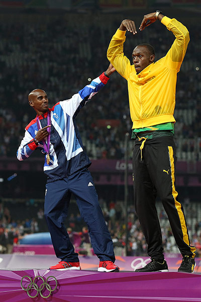 Mo Farah - In Pictures: Mo Farah and Usain Bolt