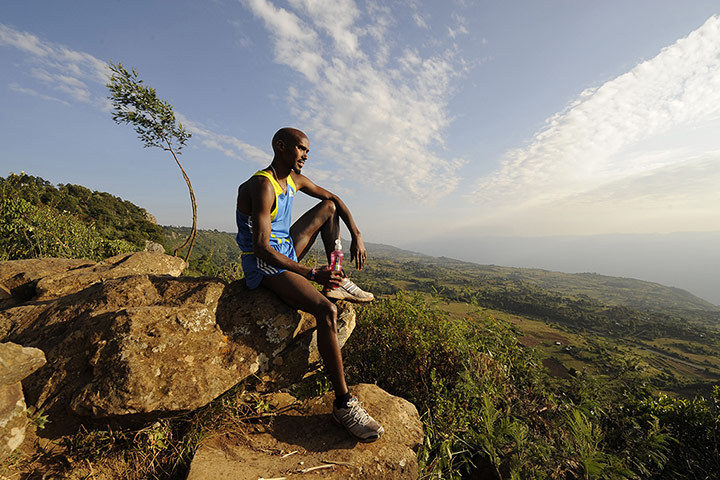 Mo Farah - In Pictures: Mo Farah overlooking The Rift Valley in Kenya
