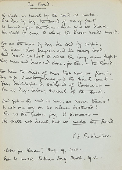 Suffragette letters: Violet Friedlaender