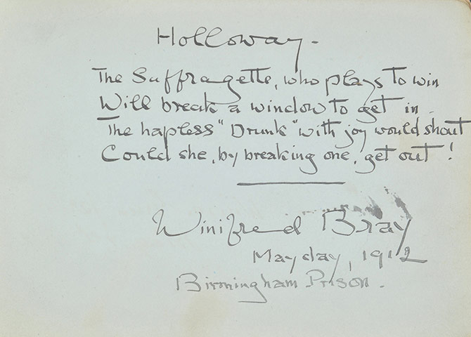 Suffragette letters: Winifred Bray 