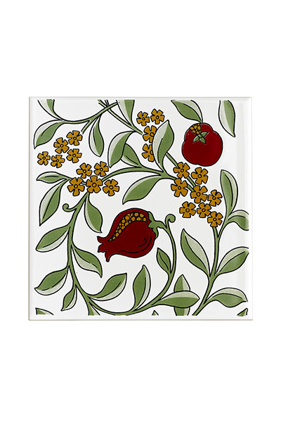 Homes wish list: V&A collection pomegranate tile, £16 – britishceramictile.com for stockists