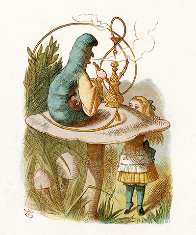Illustrations: The Blue Caterpillar, from Lewis Carroll's Alice in Wonderland