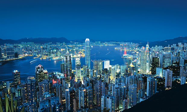 Healthiest cities: Hong Kong skyline at night