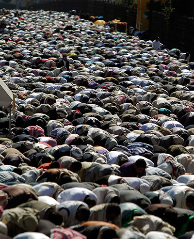 24 hours: Pro-democracy protesters perform Friday prayers in Sanaa, Yemen