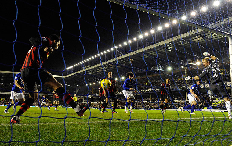 Tuesday Prem: Manchester City's Lescott clears the ball off the line 