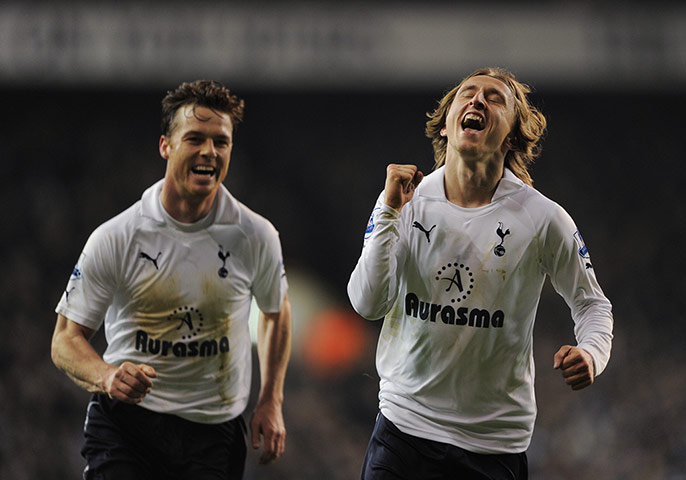 Tuesday Prem: Luka Modric celebrates scoring against Wigan