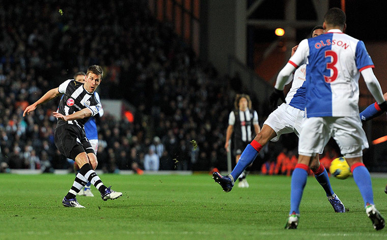 Wed Premier League: Newcastle's Ryan Taylor scores, via a deflection, against Blackburn Rovers