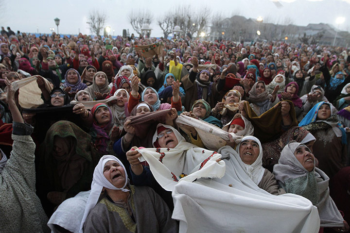24 hours in pictures: Hazratbal shrine  in Kashmir