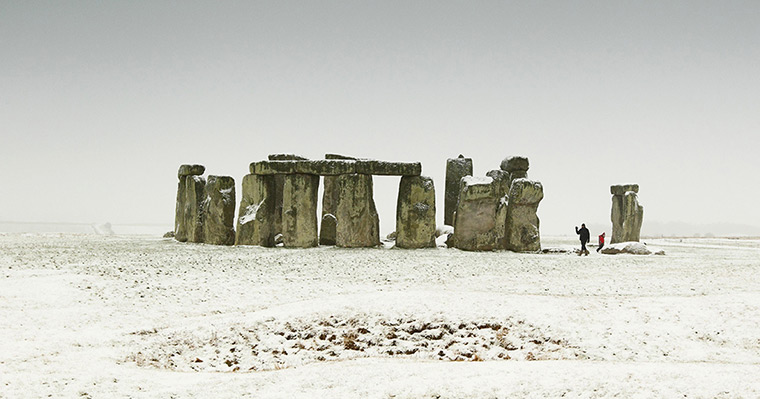 Snow: Stonehenge in Wiltshire