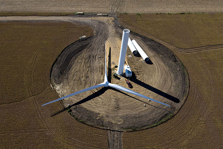 Wind Energy: Suzlon Wind Turbine Assembly At Edison Mission Group's Big Sky Wind Farm