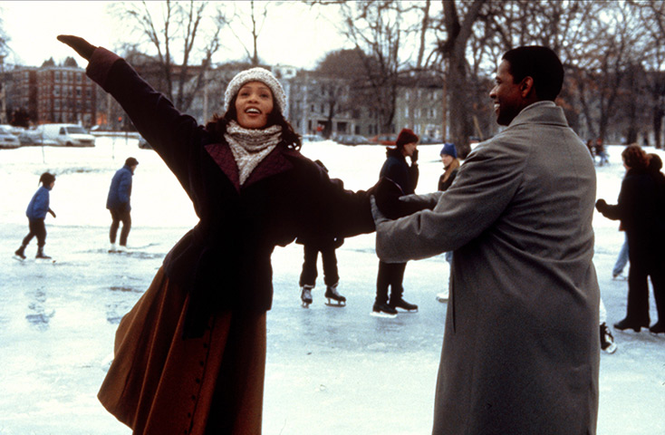 Whitney Houston obit: 1996: Whitney Houston & Denzel Washington in 'The Preacher's Wife' 