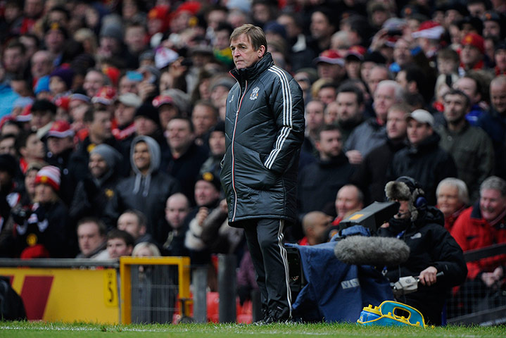 United v Liverpool: Kenny Dalglish looks dejected