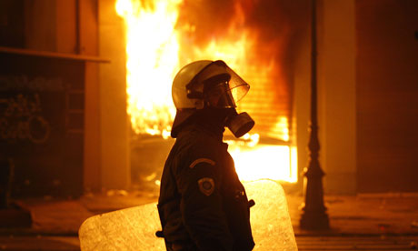 Riots in Athens, Greece,