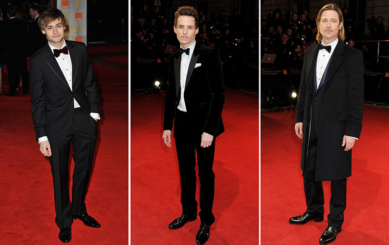 Bafta fashion: Douglas Booth, Eddie Redmayne and Brad Pitt