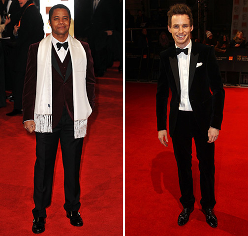 Bafta fashion: Cuba Gooding Jr and Eddie Redmayne