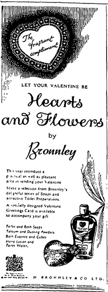 Valentine's day archive: Valentine's ad 1953 Guardian