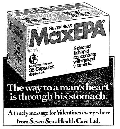 Valentine's day archive: seven seas ad 1983 valentines