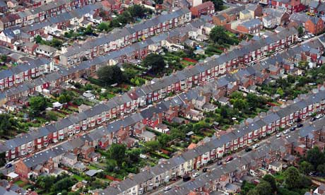 Aerial view of houses