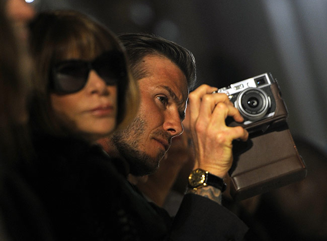 New York Fashion 10: David Beckham and Anna Wintour during the Victoria Beckham show 