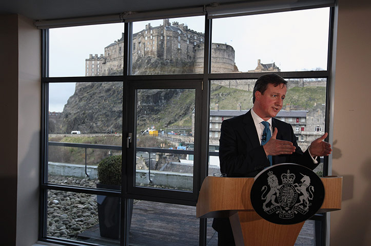Cameron: Prime Minister David Cameron Visits Scotland