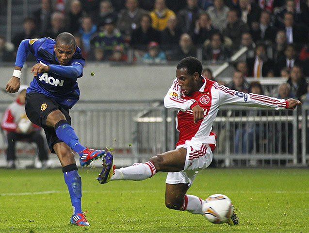 Ajax v United: Ashley Young scores against Ajax