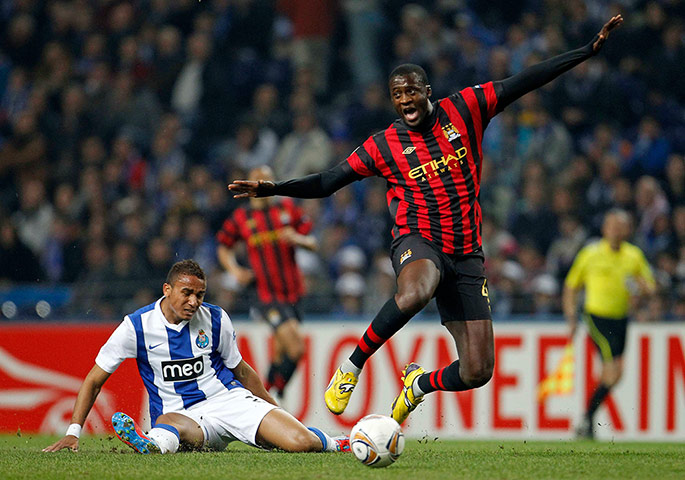 Porto v City: Porto's Danilo tackles Manchester City's Yaya Toure