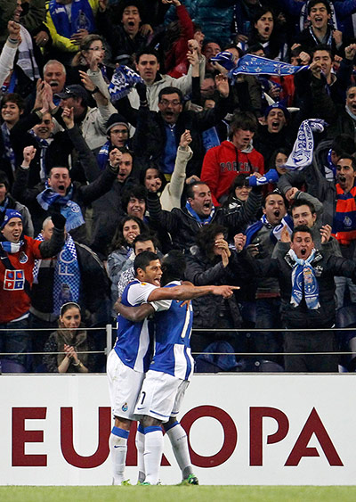 Porto v City: Porto's Silvestre Varela celebrates his goal against Manchester City 