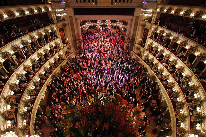 24 hours: Vienna, Austria: Visitors of the traditional Opera Ball 