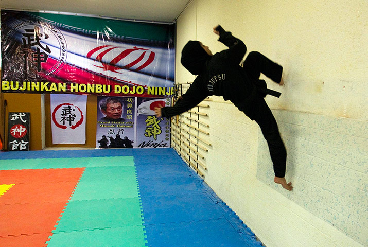 iran female ninjas: Gravity's for wimps.