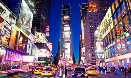 Busy Times Square at Night