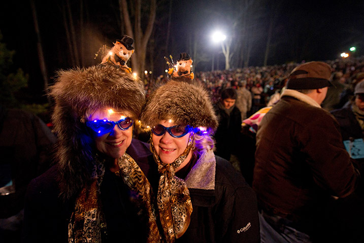 Groundhog day: Shirley Moffatand and Joanne Alexander of Pittsburgh