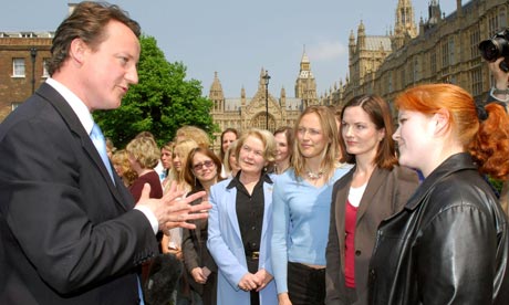 David Cameron with a women councillors in 2006