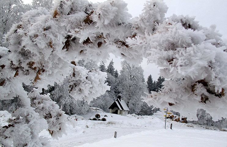 Europe weather: A chapel on the Taubenberg mountain in Warngau, Germany